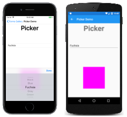Picker Example Picker Example