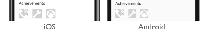 Font icons being displayed in an Image view Screenshot of font icons being displayed, on iOS and Android