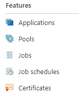 Azure 门户中的“应用程序”菜单项的屏幕截图。