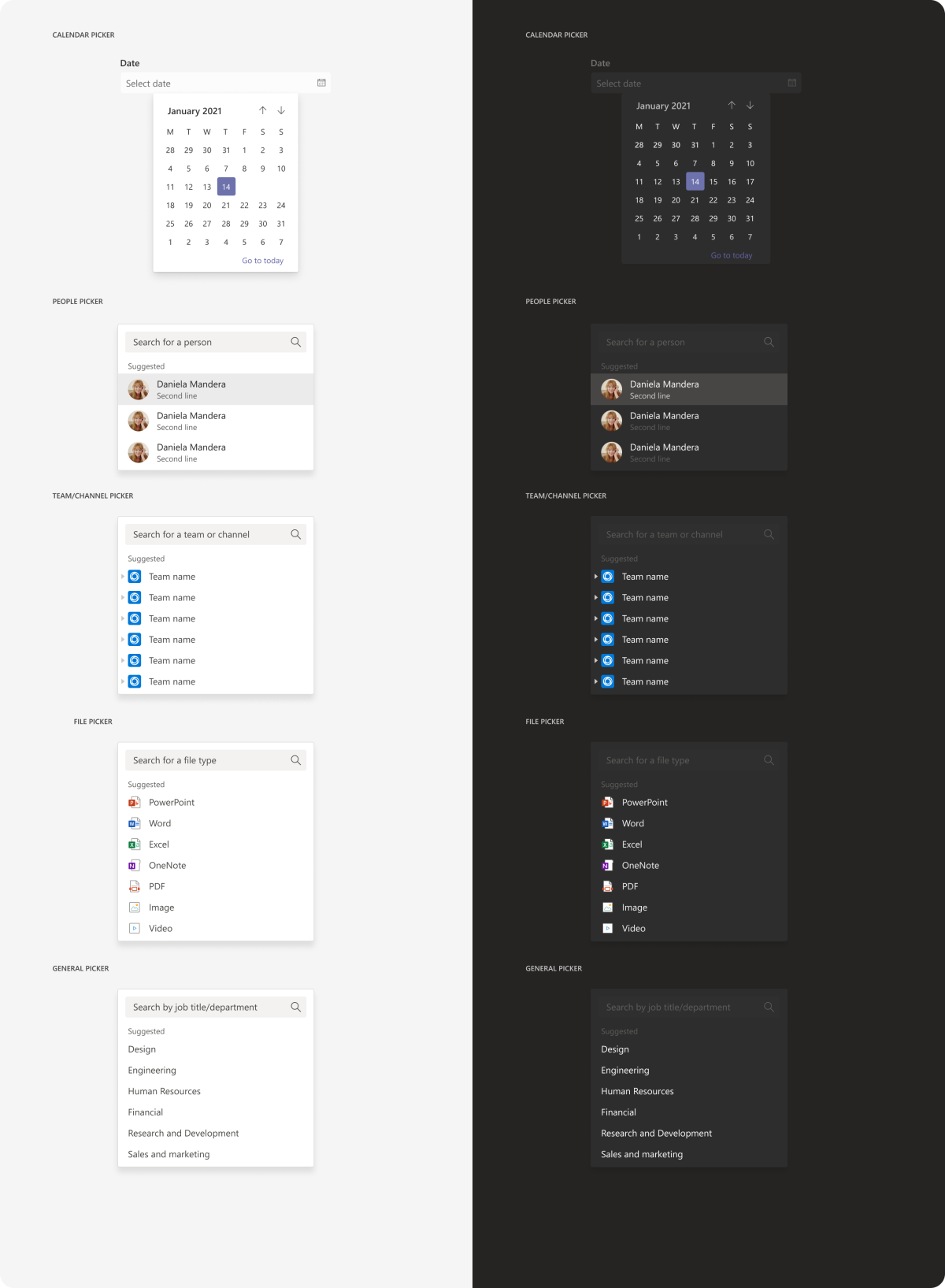 示例显示选取器 UI 组件。