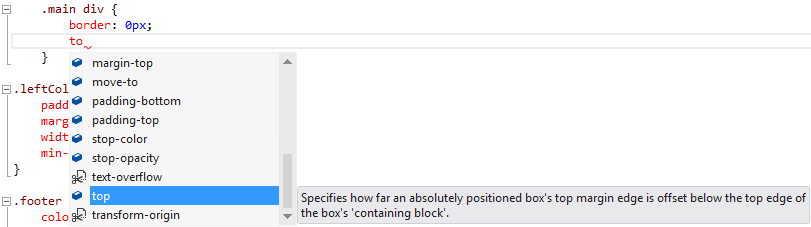 CSS 中的 IntelliSense 增強功能 CSS 中的 IntelliSense 增強功能