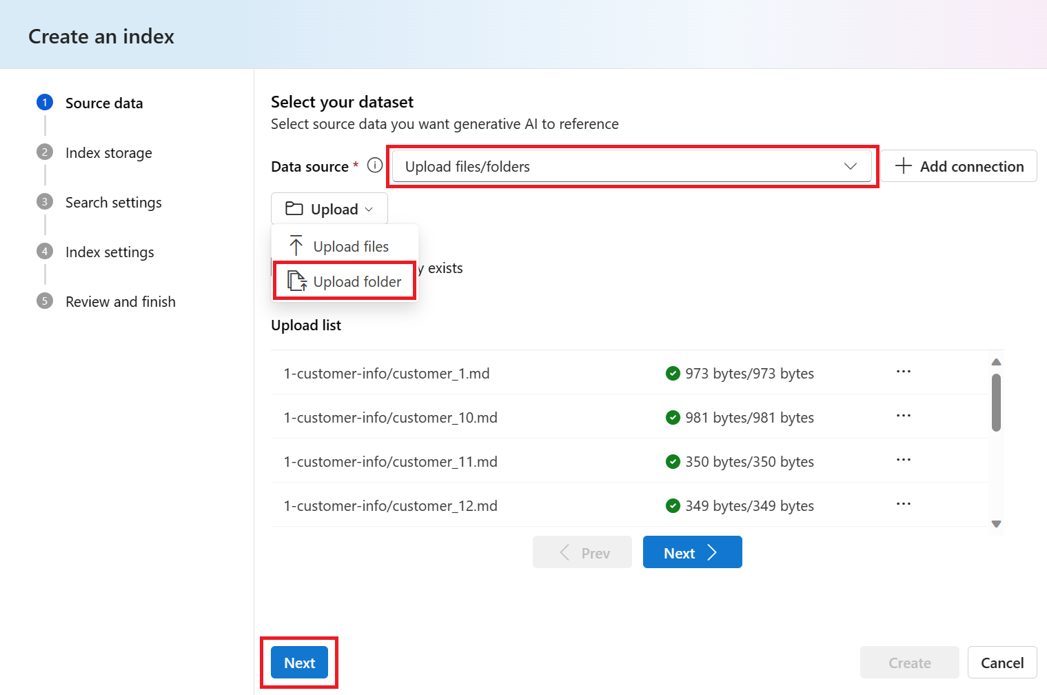 客戶數據源選取選項的螢幕快照。