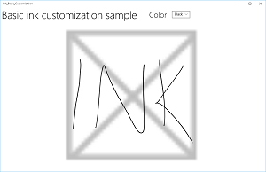 Screenshot that shows the InkCanvas with default black ink strokes.