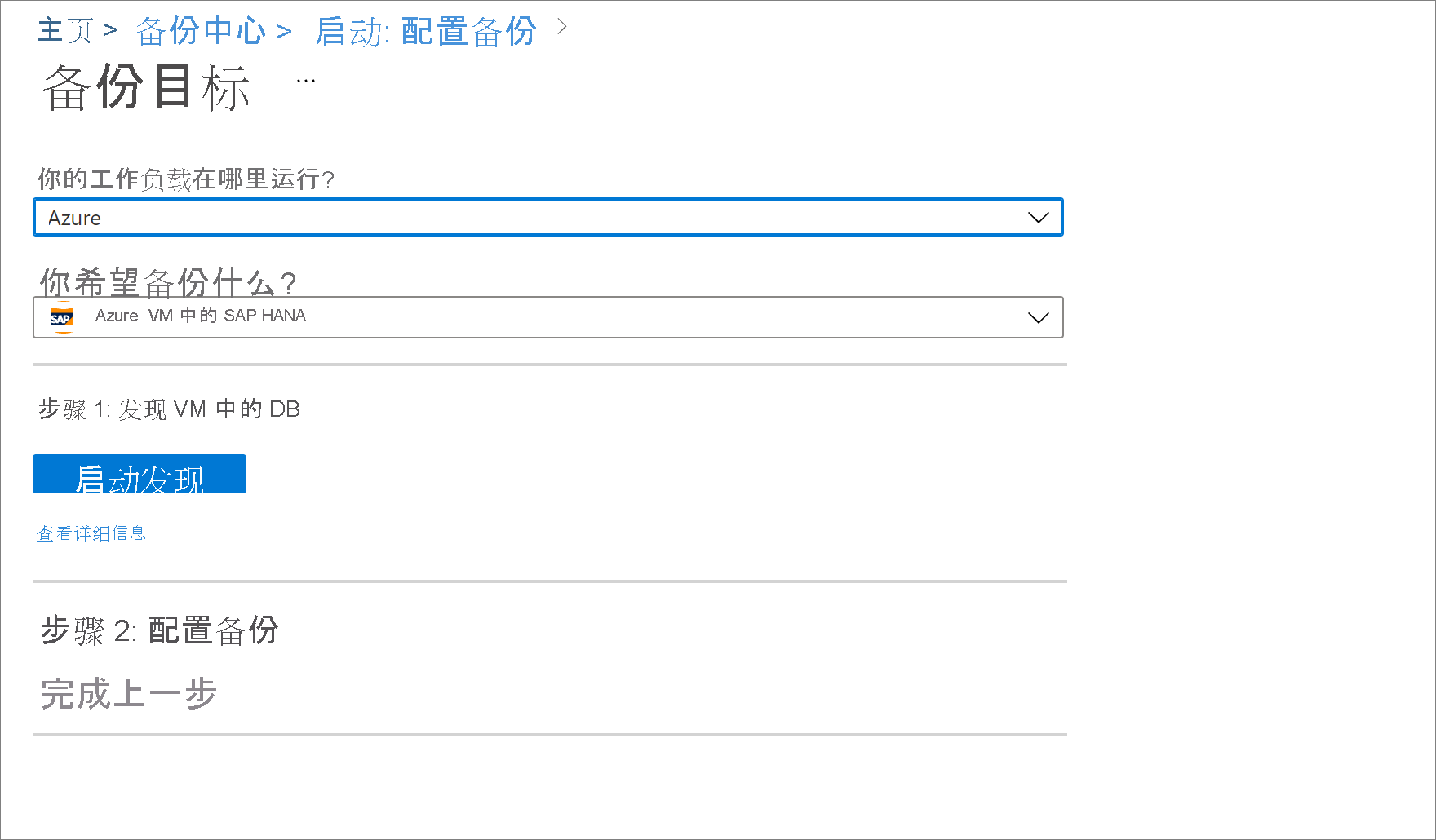 显示如何选择“开始发现”的屏幕截图。