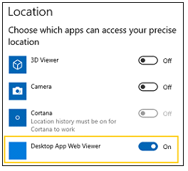 Desktop App Web Viewer device access setting