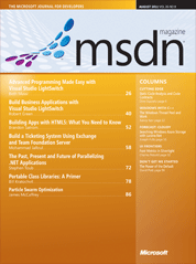 MSDN 杂志 八月 2011