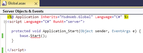 Updating the Global.asax Markup