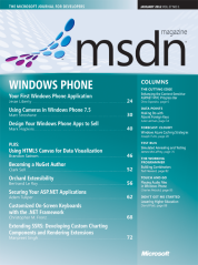 MSDN 杂志 一月 2012