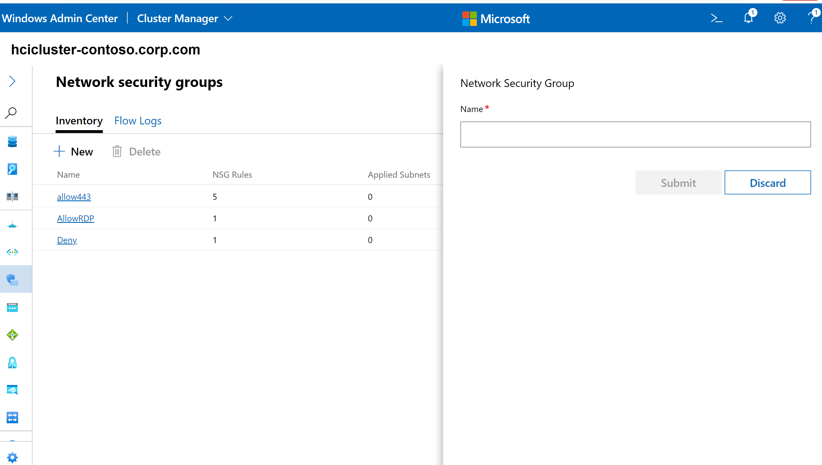 在 Windows Admin Center 中使用标记配置网络安全组 Azure Stack HCI Microsoft Learn