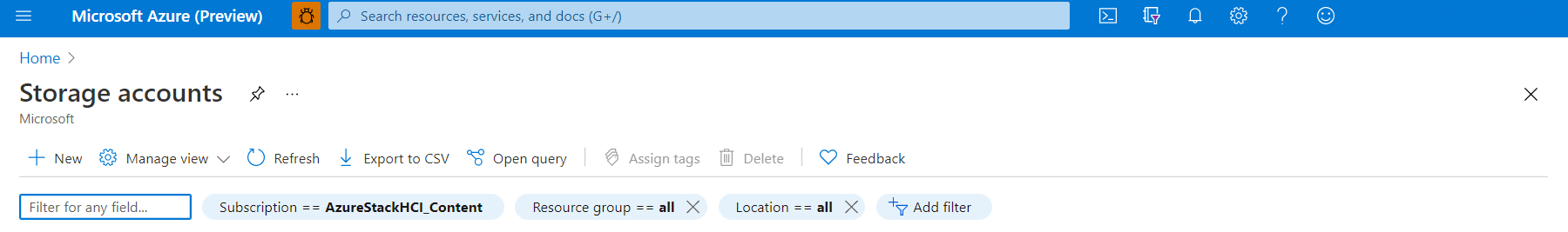 Azure 新建存储帐户