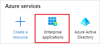 Screenshot showing the Enterprise applications blade