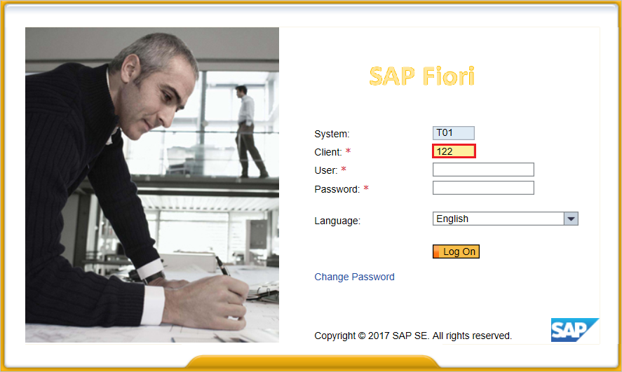 The SAP Fiori Business Client sign-in page