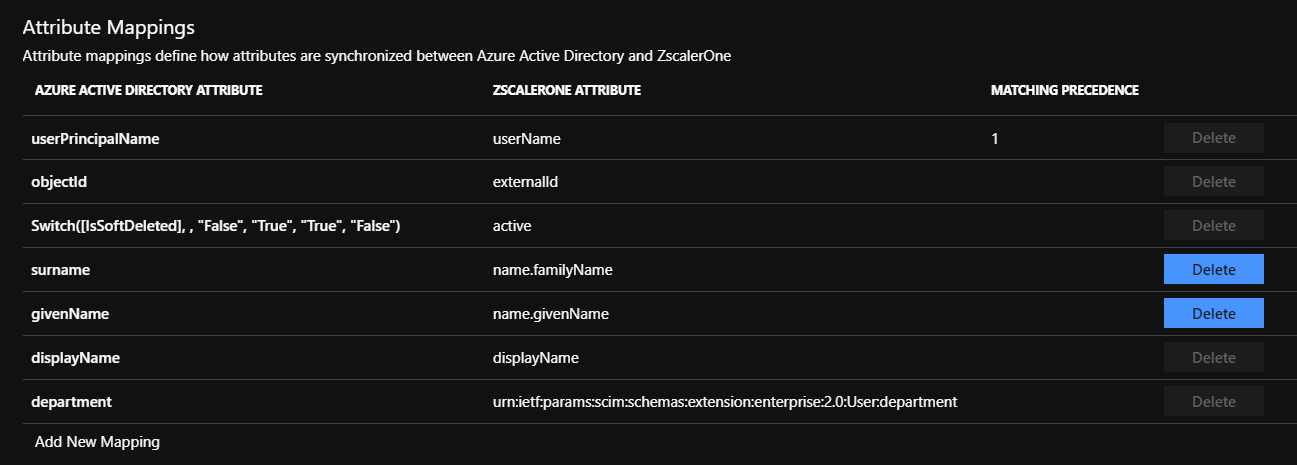 Zscaler One matching user attributes