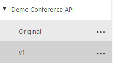 Azure 门户中 API 下面列出的版本