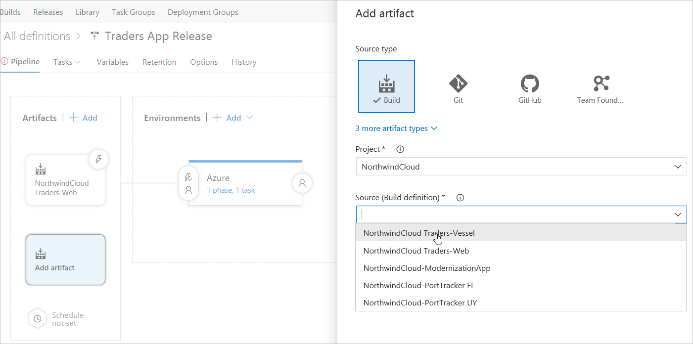 在 Azure DevOps Services 中为 Azure Stack Hub 应用添加新的生成工件