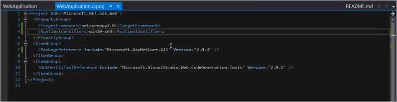 在 Visual Studio 中编辑 Web 应用项目文件