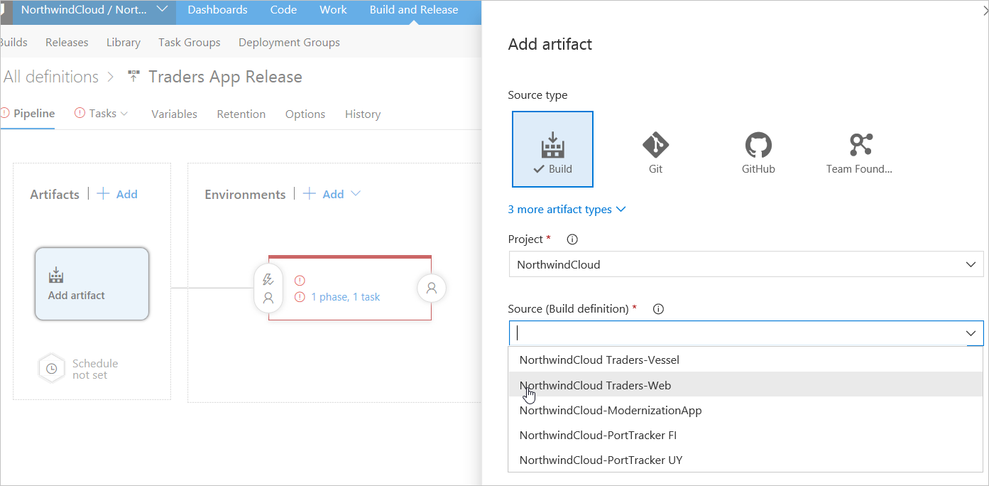 在 Azure DevOps Services 中将生成工件添加到 Azure 云生成