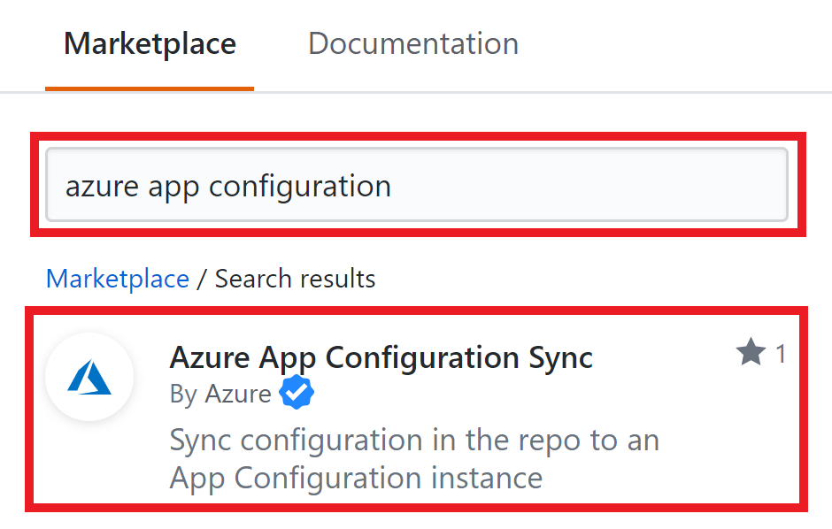 Select the app configuration sync Action