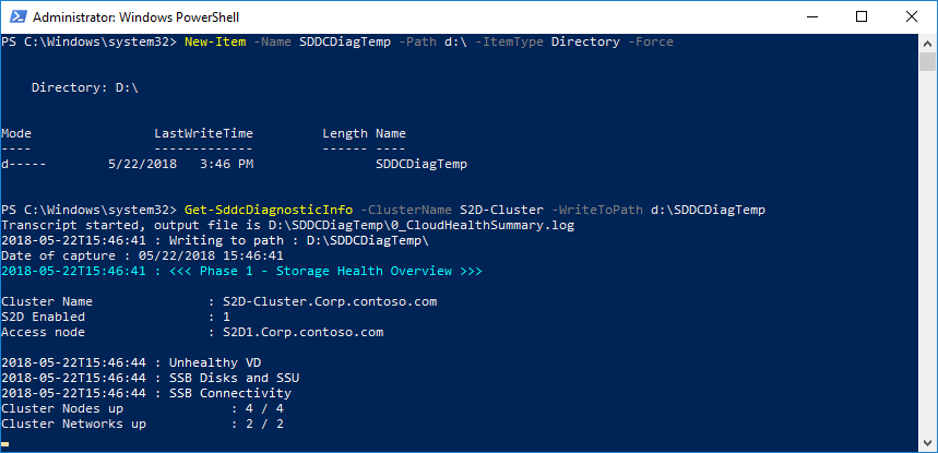 数据收集 PowerShell 屏幕截图。