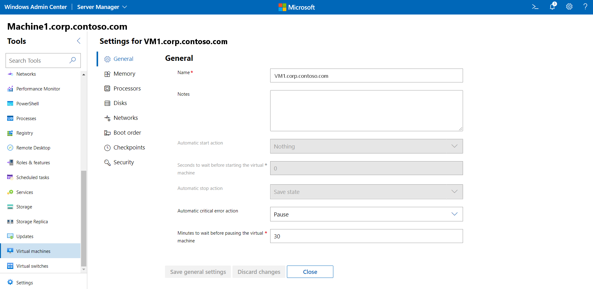 VM 常规设置屏幕