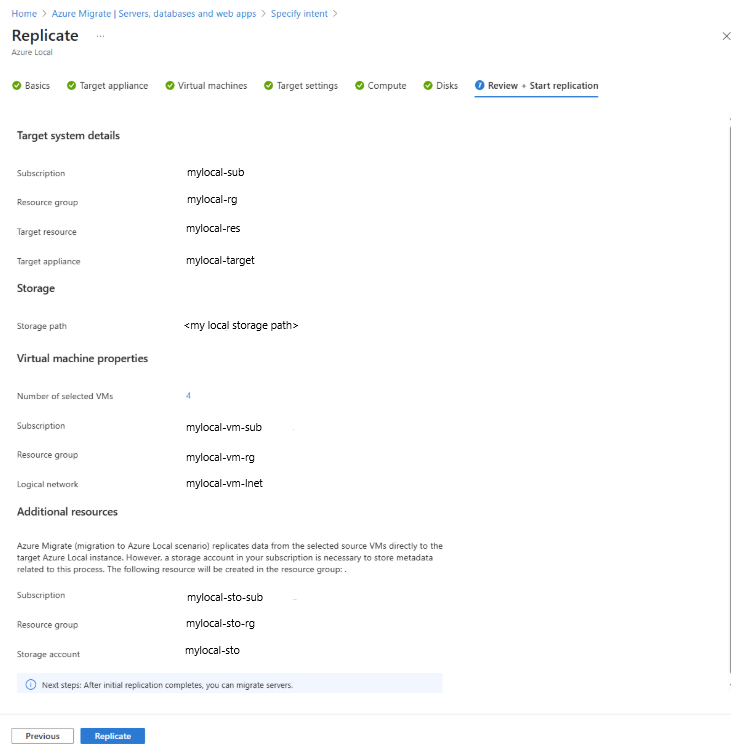 显示“查看 + 开始复制”选项卡的屏幕截图。
