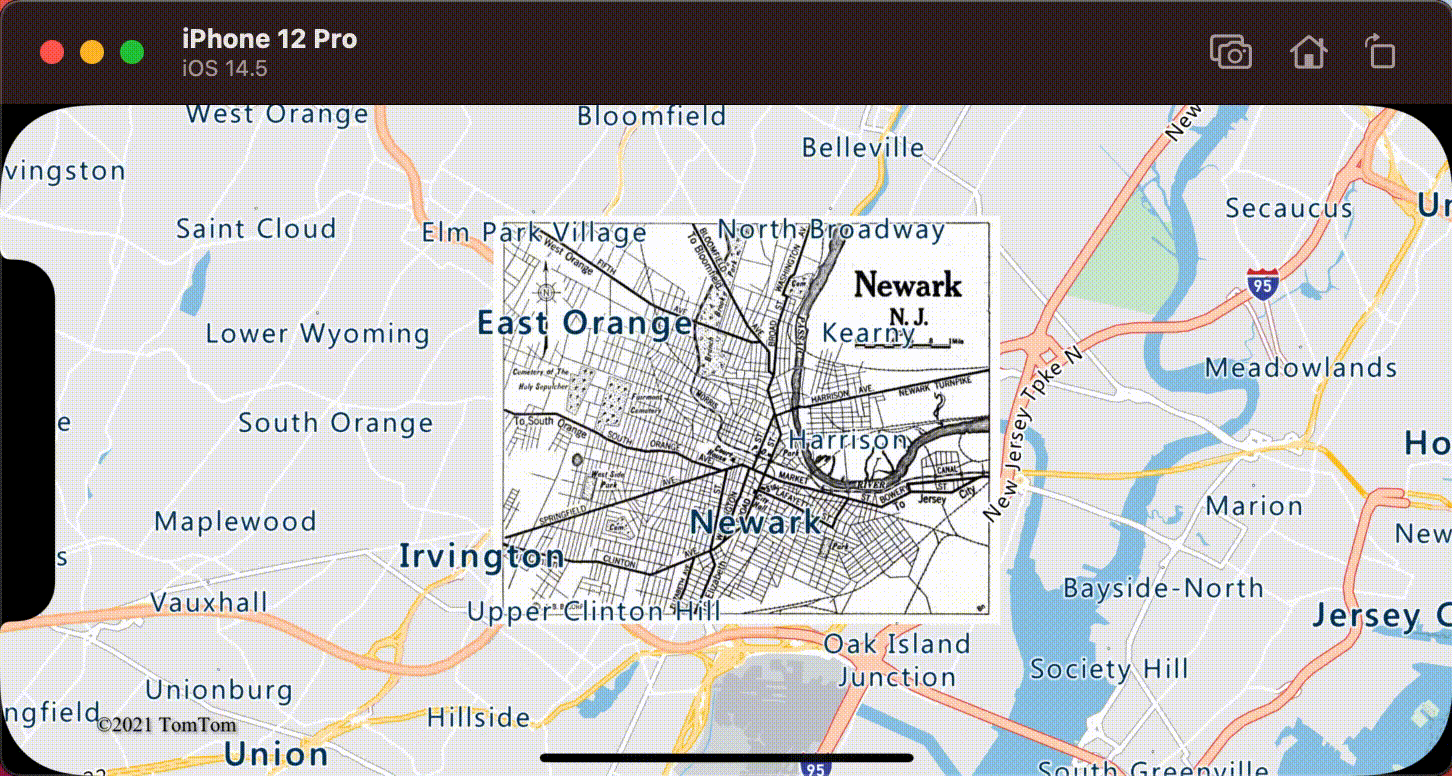 使用图像层覆盖的 1922 年新泽西州纽瓦克的地图。