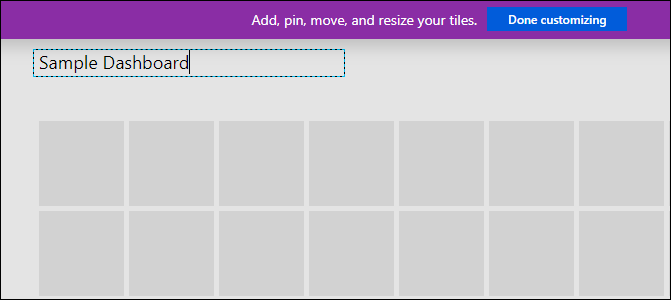 Screenshot that shows saving a customized Azure dashboard.