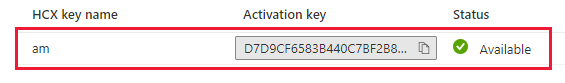 Screenshot showing the activation key.