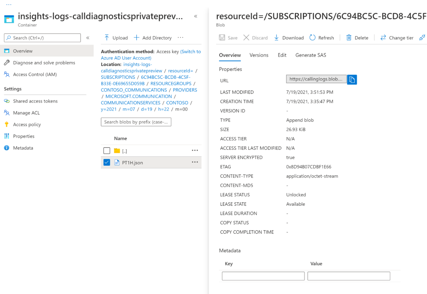 Azure 门户存储下载
