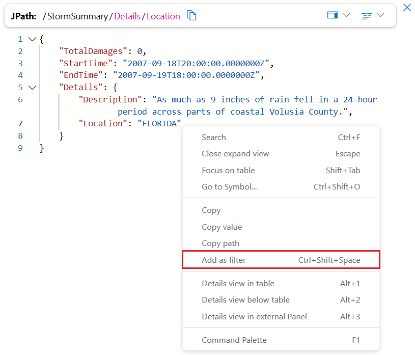 从动态字段添加为筛选器选项的屏幕截图。