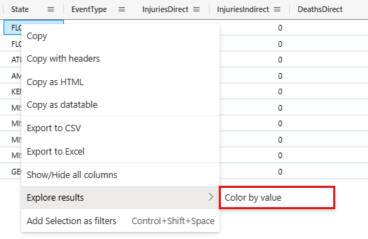 按值着色选项的屏幕截图。