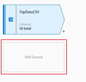 Screenshot from the Azure portal of adding another data source to a data flow.