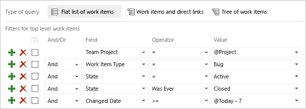 Query Editor filter for reactivated items.