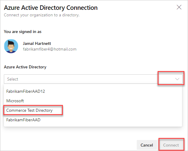 Select your Microsoft Entra ID, and then Connect