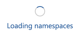 选择 Kubernetes 服务连接身份验证对话框的屏幕截图，该对话框在加载命名空间时停滞不前。