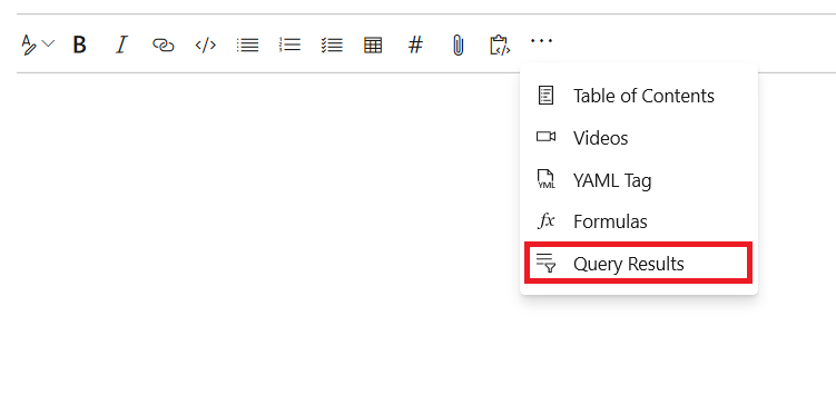 Screenshot of selected Query Results icon.