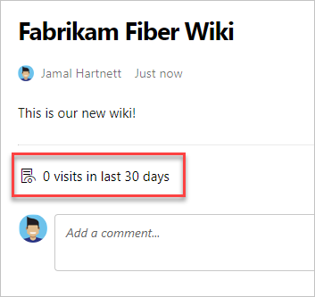 Screenshot of Wiki page visits.