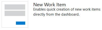 Screenshot of New work item widget.
