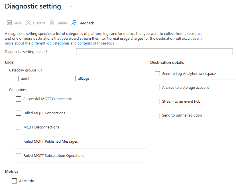 显示选择 RuntimeAuditLogs 和 ApplicationMetricsLogs 的屏幕截图。