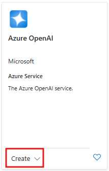 截图显示了如何在 Azure 门户中，在 Microsoft Foundry Models 资源中创建新的 Azure OpenAI。