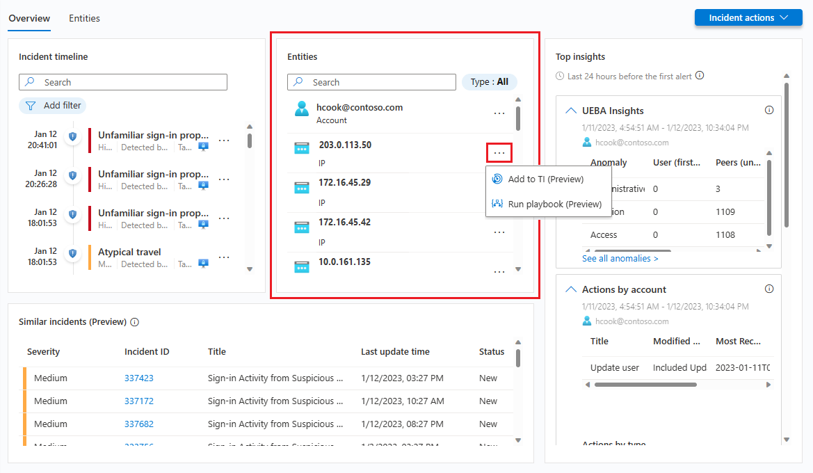 Screenshot of incident details page.