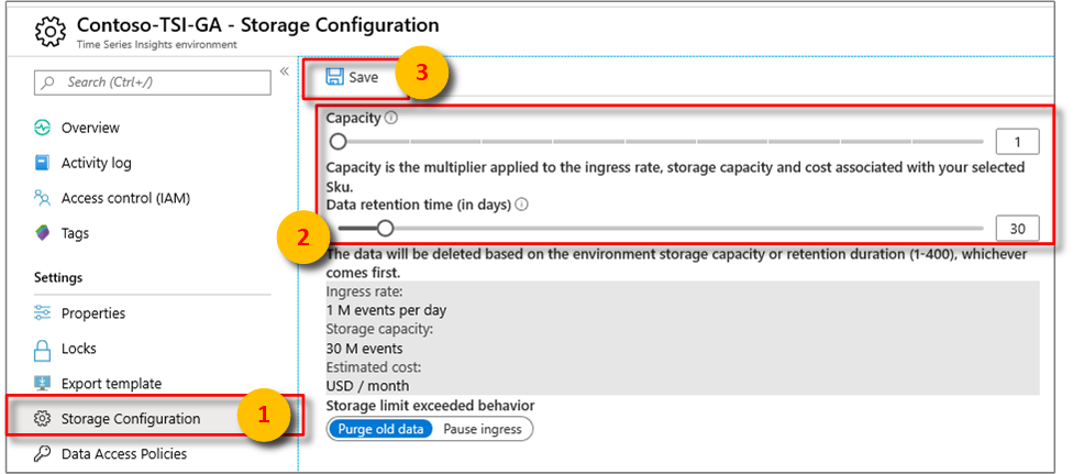 Under Settings, select Storage Configuration