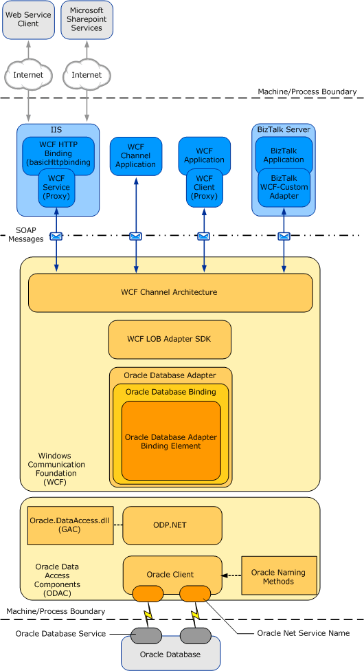 Oracle 数据库适配器体系结构示意图