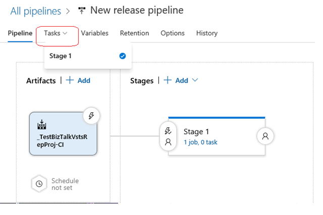 在 Visual Studio BizTalk Server 项目的 Azure DevOps 管道发布中添加一个任务。