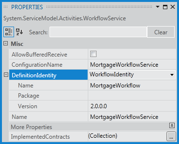 Screenshot that shows DefinitionIdentity of WorkflowIdentity.