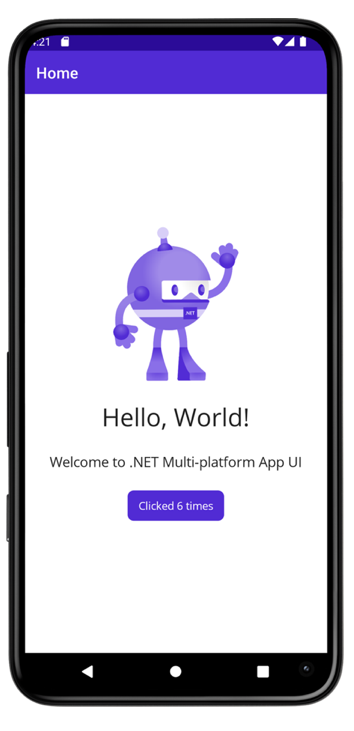 在 Mac 上的 Android 仿真器中运行的 .NET MAUI 应用。