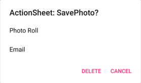 Screenshot of an action sheet with a destroy button.