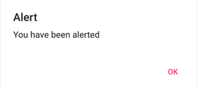 Screenshot of an alert dialog with one button.