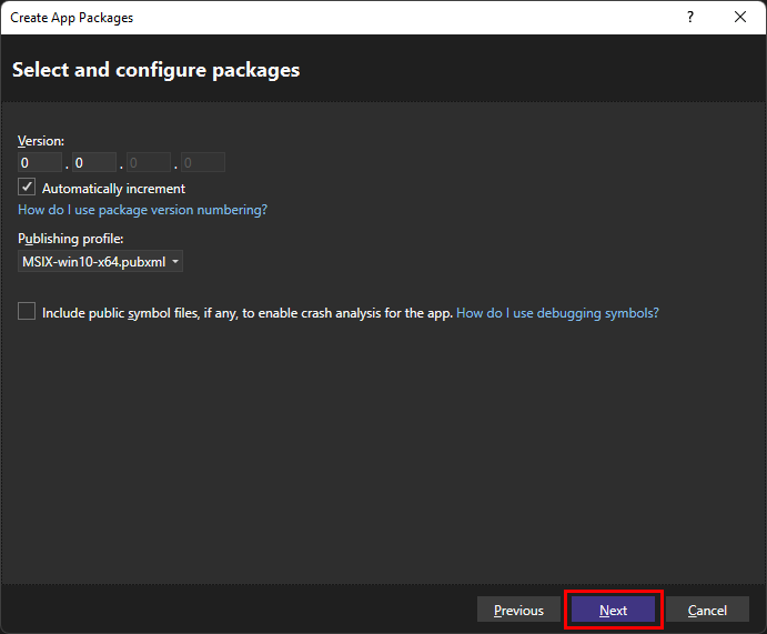 Showing the New publishing profile item with a publish profile selected, in Visual Studio.