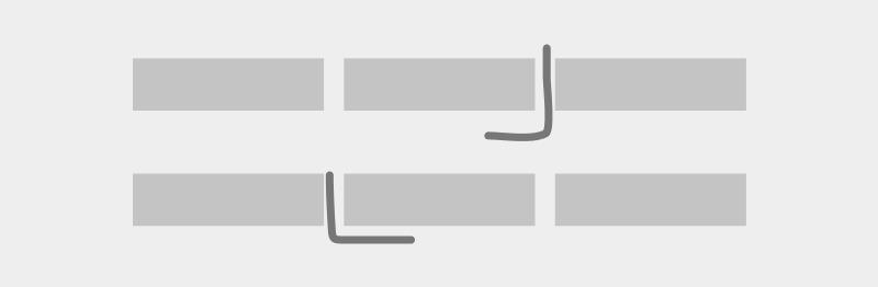 Draw an L shape to indicate carriage return